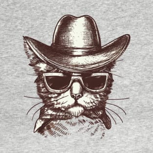 Retro Vintage Kitty with a Western Twist T-Shirt